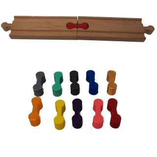 10 X Wooden Train Track Dogbone Connectors (Brio / IKEA / BigJigs compatible)