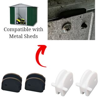 2x Replacement Door Slides Set for Yardmaster Outsunny Metal Garden Sheds