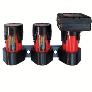 Wall Mount 2-3-4 Battery Holder for Milwaukee M12 12V Compatible Storage Heavy Duty