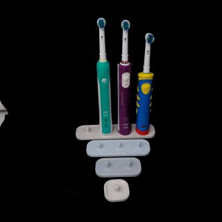 Electric Toothbrush tray stand holder Braun Oral B compatible Square Marble Like