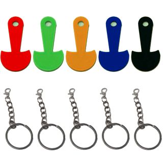 5 Pack Removable Trolley Coin Keyring Supermarket £1 Pound Shopping Cart Token Key
